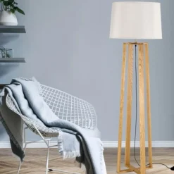Lampade Da Terra-Selezionato da Mazzolaluce Lampada da terra moderna quattro piedi a croce in legno