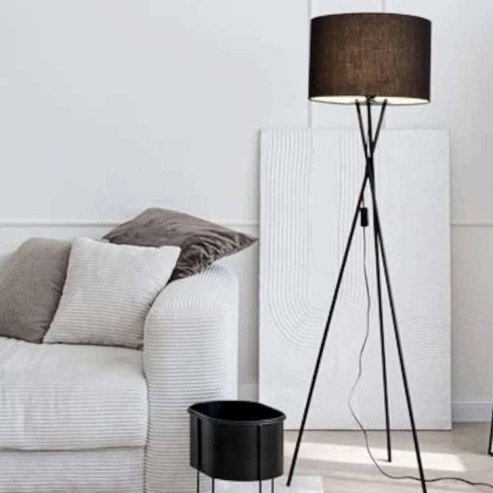 Lampade Da Terra-Selezionato da Mazzolaluce Lampada da terra moderna tre piedi paralume di tessuto