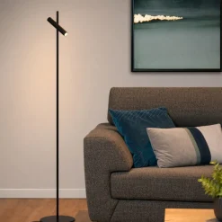 Lampade Da Terra-Selezionato da Mazzolaluce Lampada da terra nera con luce orientabile led 3000k dimmerabile