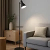 Lampade Da Terra-Selezionato da Mazzolaluce Lampada da terra nera con tavolino luce orientabile