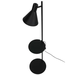 Lampade Da Terra-Selezionato da Mazzolaluce Lampada da terra nera con tavolino luce orientabile