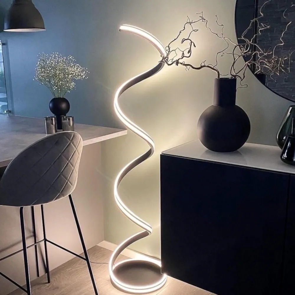 Lampade Da Terra-Selezionato da Mazzolaluce Lampada da terra nera design moderna led 34w 2300k 3000k 4000k