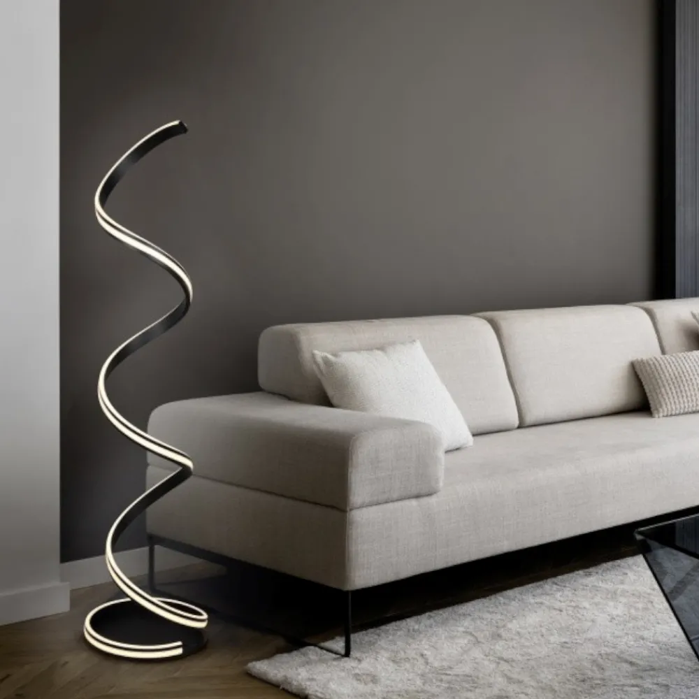 Lampade Da Terra-Selezionato da Mazzolaluce Lampada da terra nera design moderna led 34w 2300k 3000k 4000k