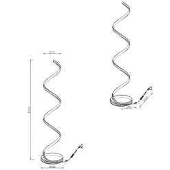 Lampade Da Terra-Selezionato da Mazzolaluce Lampada da terra nera design moderna led 34w 2300k 3000k 4000k