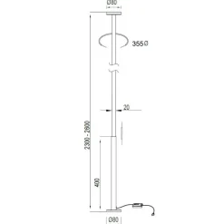 Lampade Da Terra-Selezionato da Mazzolaluce Lampada da terra nera led 3000k cavo allungabile sospesa