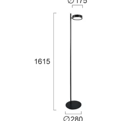 Lampade Da Terra-Selezionato da Mazzolaluce Lampada da terra nera led 28w 3000k dimmerabile orientabile fp