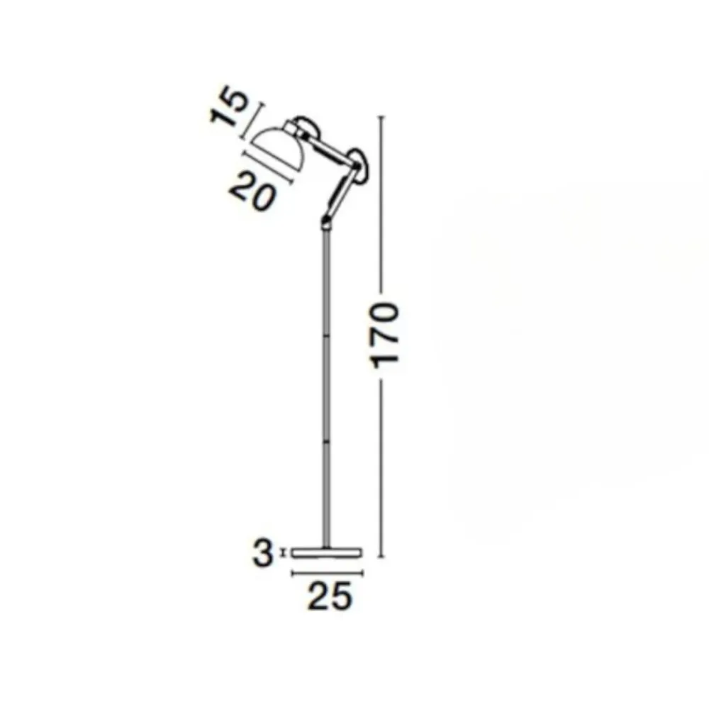 Lampade Da Terra-Selezionato da Mazzolaluce Lampada da terra nera legno orientabile per soggiorno