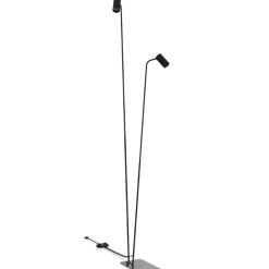 Lampade Da Terra-Selezionato da Mazzolaluce Lampada da terra nera 2 luci orientabili moderna da lettura