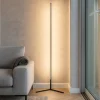 Lampade Da Terra-Selezionato da Mazzolaluce Lampada da terra nera moderna led 18w 3000k dimmerabile
