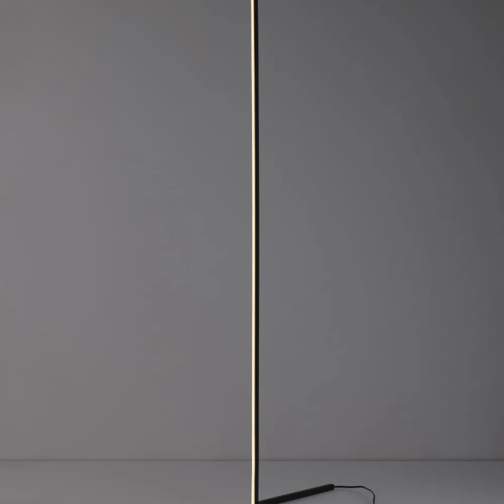 Lampade Da Terra-Selezionato da Mazzolaluce Lampada da terra nera moderna led 18w 3000k dimmerabile