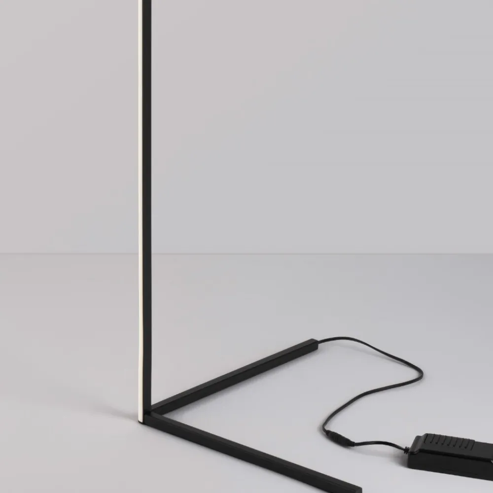 Lampade Da Terra-Selezionato da Mazzolaluce Lampada da terra nera moderna led 18w 3000k dimmerabile