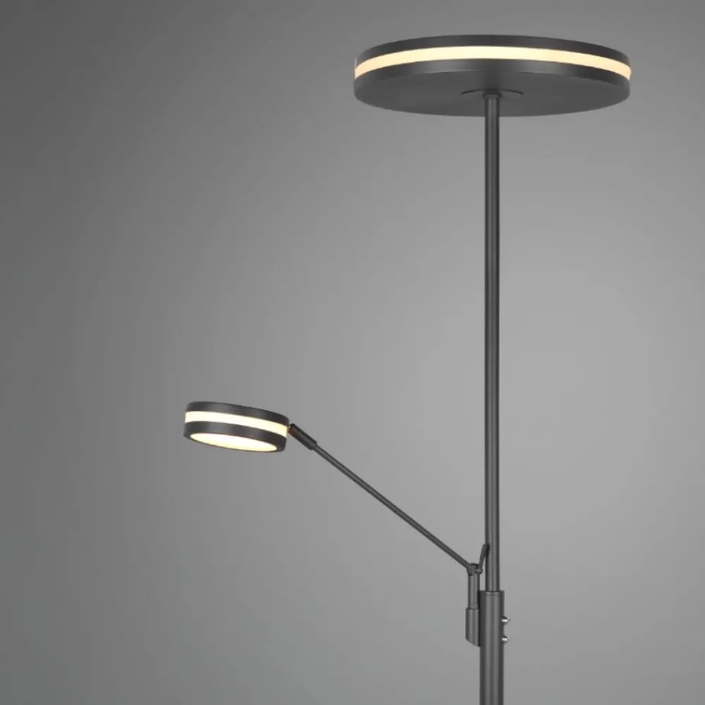 Lampade Da Terra-Selezionato da Mazzolaluce Lampada da terra nera moderna led da 2700k a 4000k orientabile