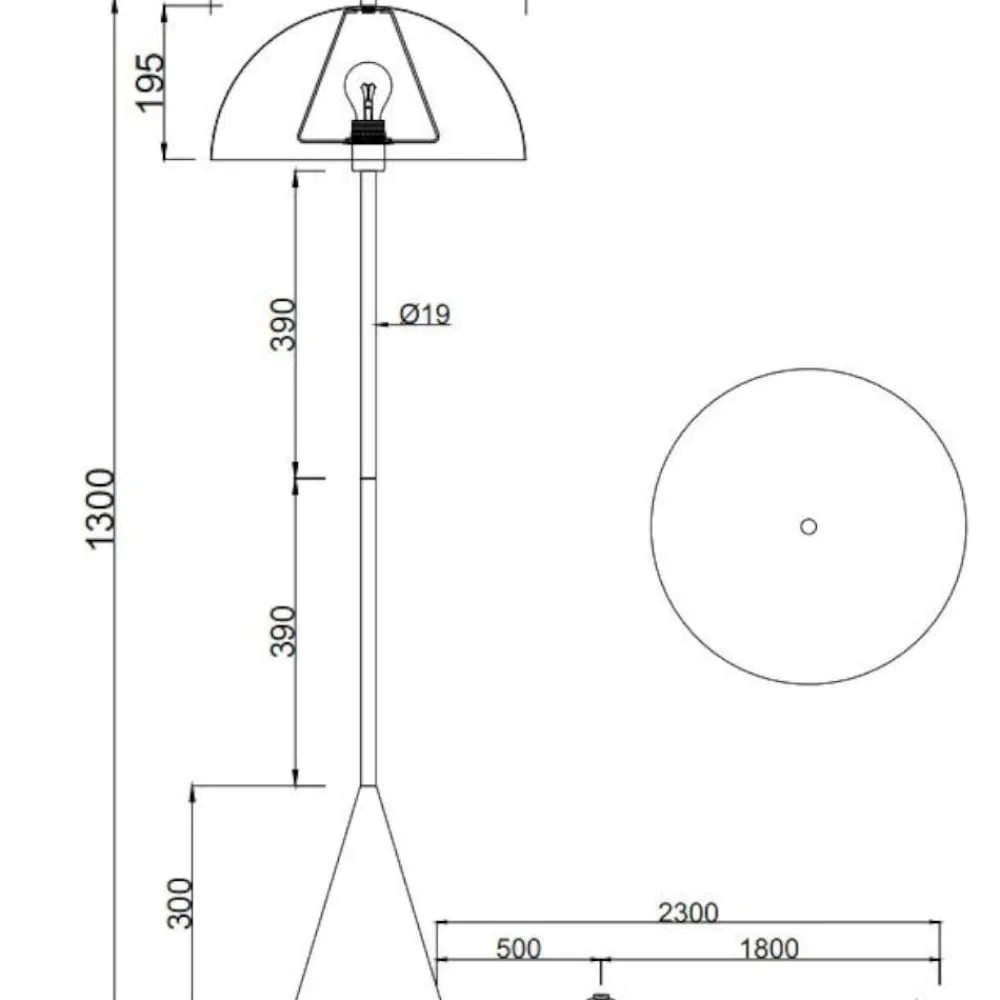 Lampade Da Terra-Selezionato da Mazzolaluce Lampada da terra nera opaca per salotto moderno