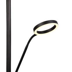 Lampade Da Terra-Selezionato da Mazzolaluce Lampada da terra nera piantana led doppia luce per ufficio moderna