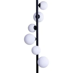 Lampade Da Terra-Selezionato da Mazzolaluce Lampada da terra nera sfere vetro bianco moderna