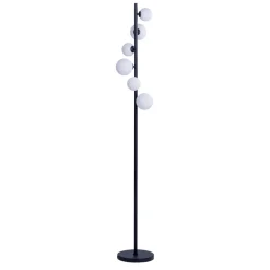 Lampade Da Terra-Selezionato da Mazzolaluce Lampada da terra nera sfere vetro bianco moderna