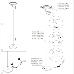 Lampade Da Terra-Vivida International Lampada da terra nera vivida meridiana led 27w 3000k 4000k dimmerabile