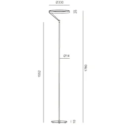Lampade Da Terra-Vivida International Lampada da terra nera vivida meridiana led 27w 3000k 4000k dimmerabile
