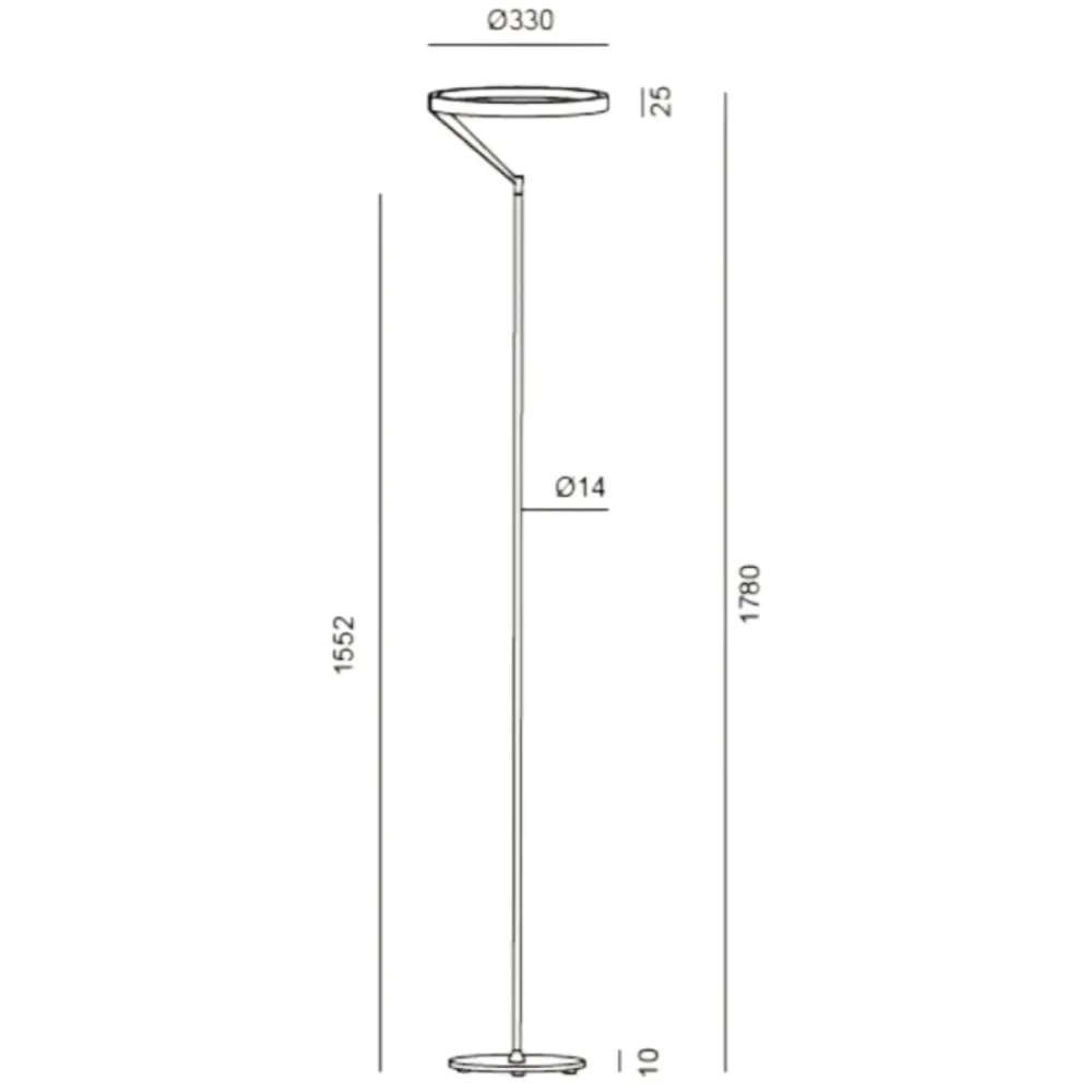 Lampade Da Terra-Vivida International Lampada da terra nera vivida meridiana led 27w 3000k 4000k dimmerabile
