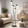 Lampade Da Terra-Selezionato da Mazzolaluce Lampada da terra nero oro luci orientabili moderna per salotto