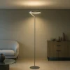 Lampade Da Terra-Selezionato da Mazzolaluce Lampada da terra nickel biemissione moderna led 26w 3000k dimmerabile