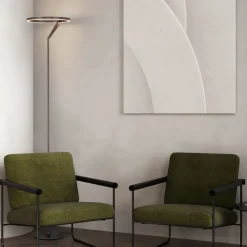 Lampade Da Terra-Selezionato da Mazzolaluce Lampada da terra nickel biemissione moderna led 26w 3000k dimmerabile