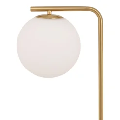 Lampade Da Terra-Selezionato da Mazzolaluce Lampada da terra oro base marmo nero sfera vetro bianco