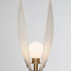 Lampade Da Terra-Selezionato da Mazzolaluce Lampada da terra oro conchiglia di vetro base di marmo nero