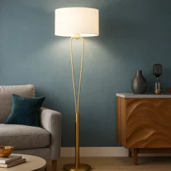 Lampade Da Terra-Selezionato da Mazzolaluce Lampada da terra oro per salotto stile contemporaneo
