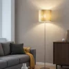 Lampade Da Terra-Eglo Lampada da terra paralume tessuto oro stile contemporaneo viserbella