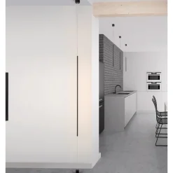 Lampade Da Terra-Selezionato da Mazzolaluce Lampada da terra pendente attacco a soffitto cilindro nero led 20w 3000k moderna