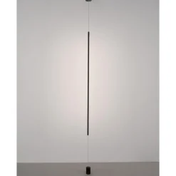 Lampade Da Terra-Selezionato da Mazzolaluce Lampada da terra pendente attacco a soffitto cilindro nero led 20w 3000k moderna