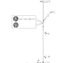 Lampade Da Terra-Selezionato da Mazzolaluce Lampada da terra per lettura led da 2700k a 4000k orientabile