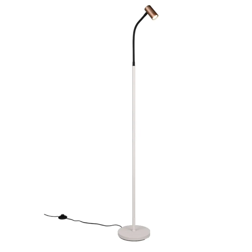 Lampade Da Terra-Selezionato da Mazzolaluce Lampada da terra per lettura luce orientabile beige caffe moderna
