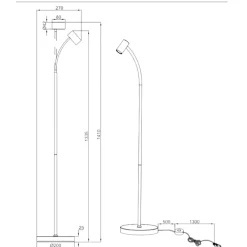 Lampade Da Terra-Selezionato da Mazzolaluce Lampada da terra per lettura luce orientabile beige caffe moderna