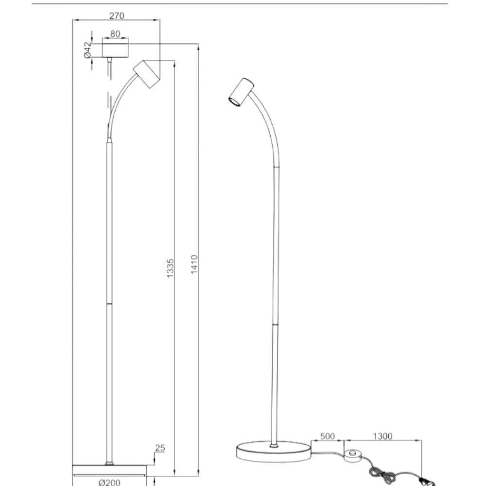 Lampade Da Terra-Selezionato da Mazzolaluce Lampada da terra per lettura luce orientabile beige caffe moderna