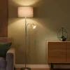Lampade Da Terra-Selezionato da Mazzolaluce Lampada da terra per salotto due luci orientabile colore argento