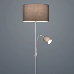 Lampade Da Terra-Selezionato da Mazzolaluce Lampada da terra per salotto due luci orientabile colore argento