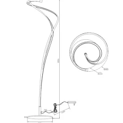 Lampade Da Terra-Selezionato da Mazzolaluce Lampada da terra per salotto moderno led da 2300k a 4000k