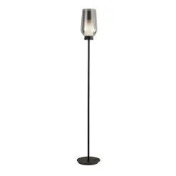 Lampade Da Terra-Selezionato da Mazzolaluce Lampada da terra per salotto metallo nero vetro cromo