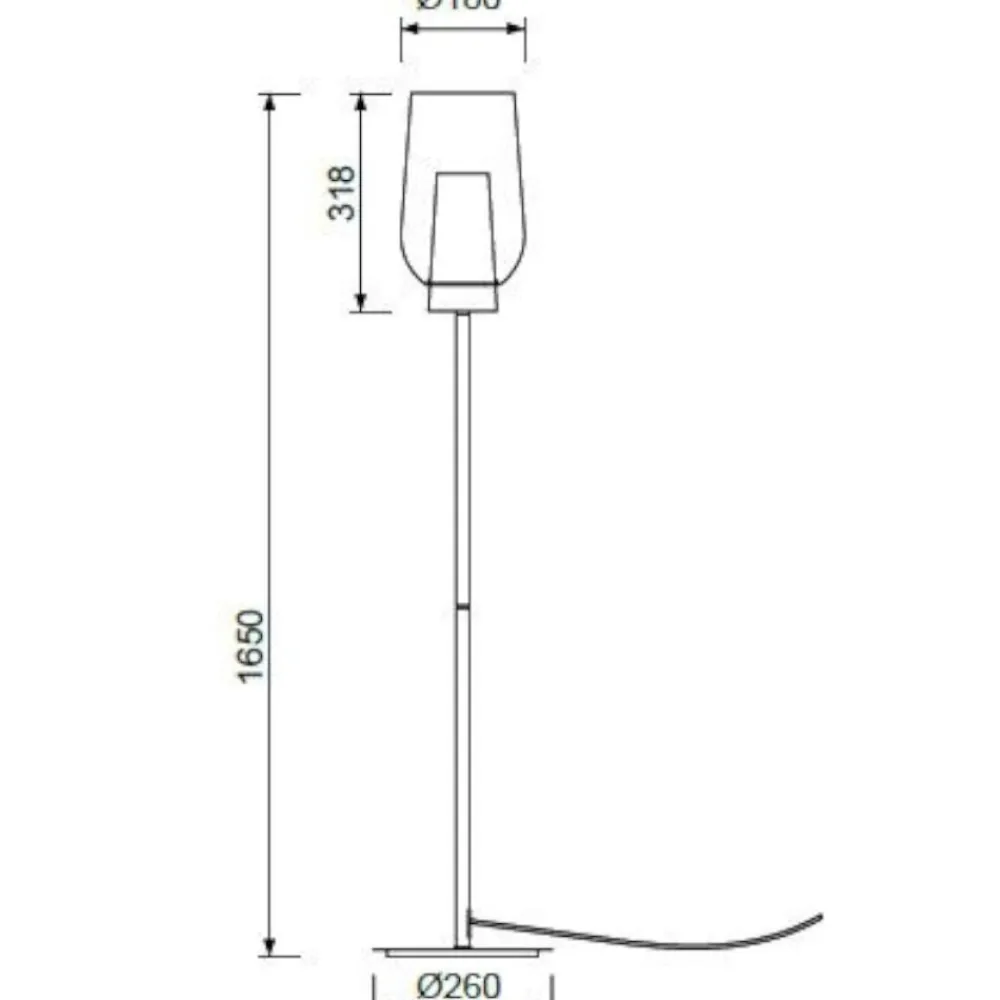 Lampade Da Terra-Selezionato da Mazzolaluce Lampada da terra per salotto metallo nero vetro cromo