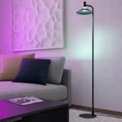 Lampade Da Terra-Eglo Lampada da terra piantana conomavilla-z nera led rgb 2700k a 6500k controllo remoto app
