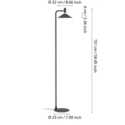 Lampade Da Terra-Eglo Lampada da terra piantana conomavilla-z nera led rgb 2700k a 6500k controllo remoto app