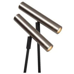 Lampade Da Terra-Selezionato da Mazzolaluce Lampada da terra piantana 2 luci orientabili dimmerabile grigio nero