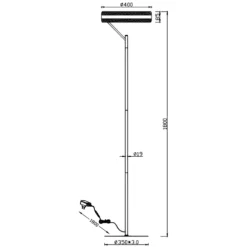 Lampade Da Terra-Selezionato da Mazzolaluce Lampada da terra piantana moderna nera led dimmerabile 2300k 3000k 4000k
