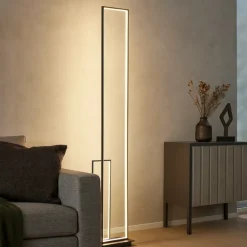 Lampade Da Terra-Selezionato da Mazzolaluce Lampada da terra piantana moderna led 3200k rettangoli nera