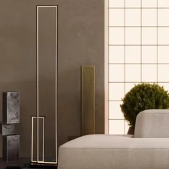Lampade Da Terra-Selezionato da Mazzolaluce Lampada da terra piantana moderna led 3200k rettangoli nera