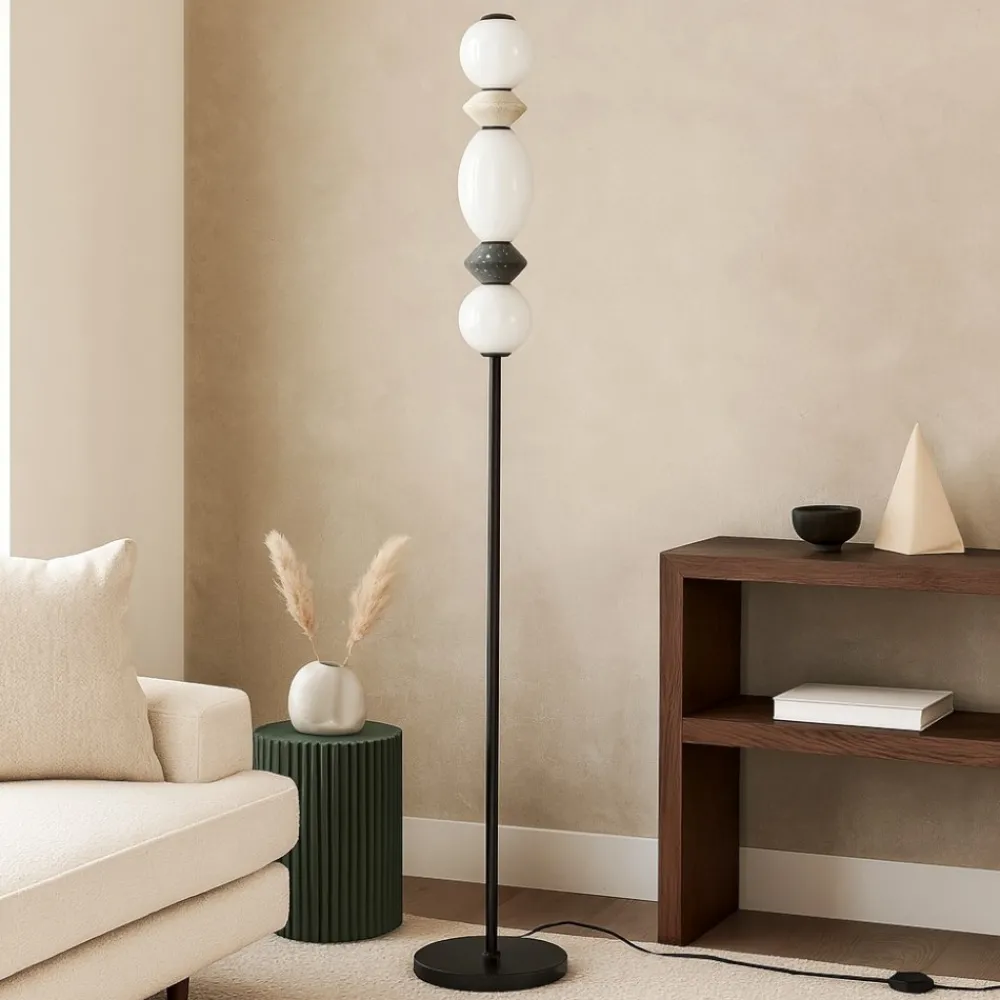 Lampade Da Terra-Selezionato da Mazzolaluce Lampada da terra piantana moderna led 3000k vetro ceramica