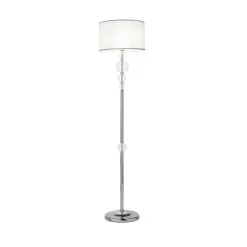 Lampade Da Terra-Ondaluce Lampada da terra piantana pt tebe cromo paralume tessuto