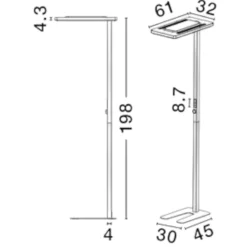 Lampade Da Terra-Selezionato da Mazzolaluce Lampada da terra piantana per ufficio moderna led con sensore movimento